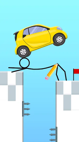 Draw 2 Bridge: Draw Save Car [MOD: без рекламы и все уровни открыты] Screenshot 4