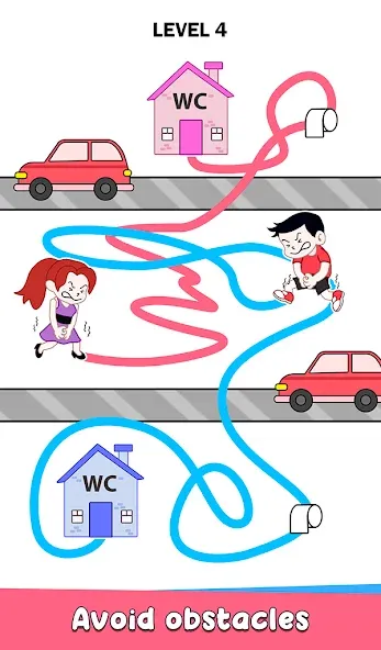 Toilet Rush Race: Draw Puzzle [MOD: без рекламы и все уровни открыты] Screenshot 4