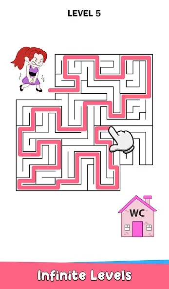 Toilet Rush Race: Draw Puzzle [MOD: без рекламы и все уровни открыты] Screenshot 5