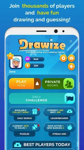 Drawize - Draw and Guess [MOD: без рекламы и бесконечные подсказки] Screenshot 1