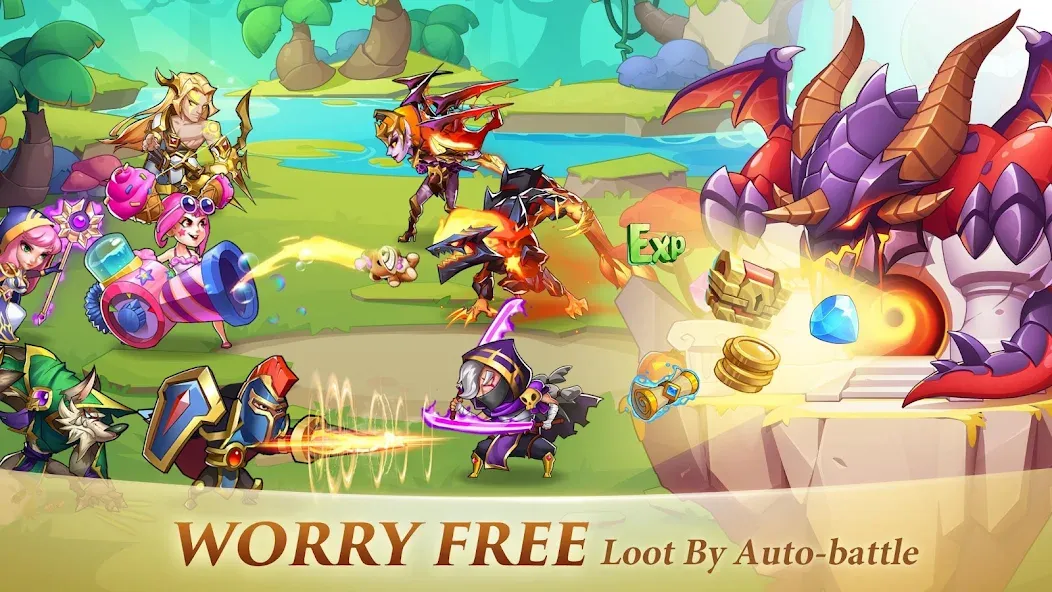 Idle Heroes [MOD: безлимитные ресурсы и усиленные герои] Screenshot 3