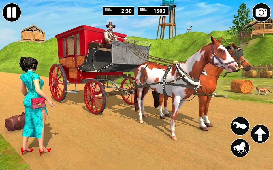 Horse Cart Taxi Transport Game [MOD: безлимитные деньги и транспорт] Screenshot 5