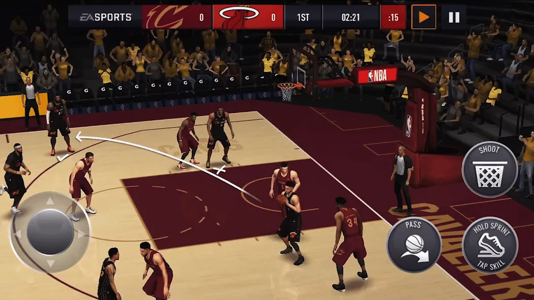 NBA LIVE Mobile Basketball [MOD: безлимитные деньги и усиленные игроки] Screenshot 1
