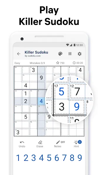 Killer Sudoku by Sudoku.com [MOD: без рекламы и все подсказки] Screenshot 1