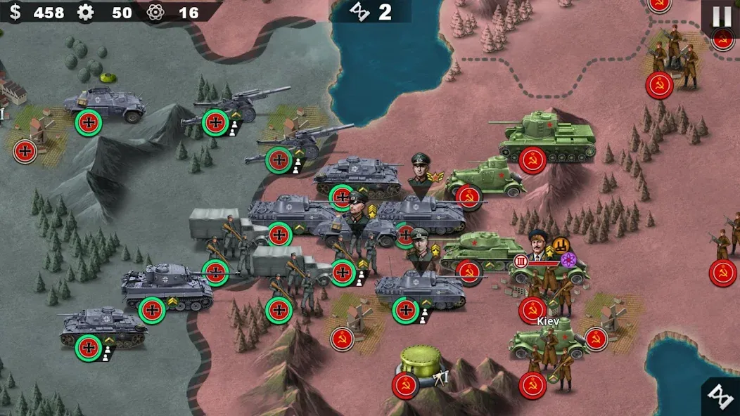 World Conqueror 4-WW2 Strategy [MOD: безлимитные деньги и открыты все уровни] Screenshot 1
