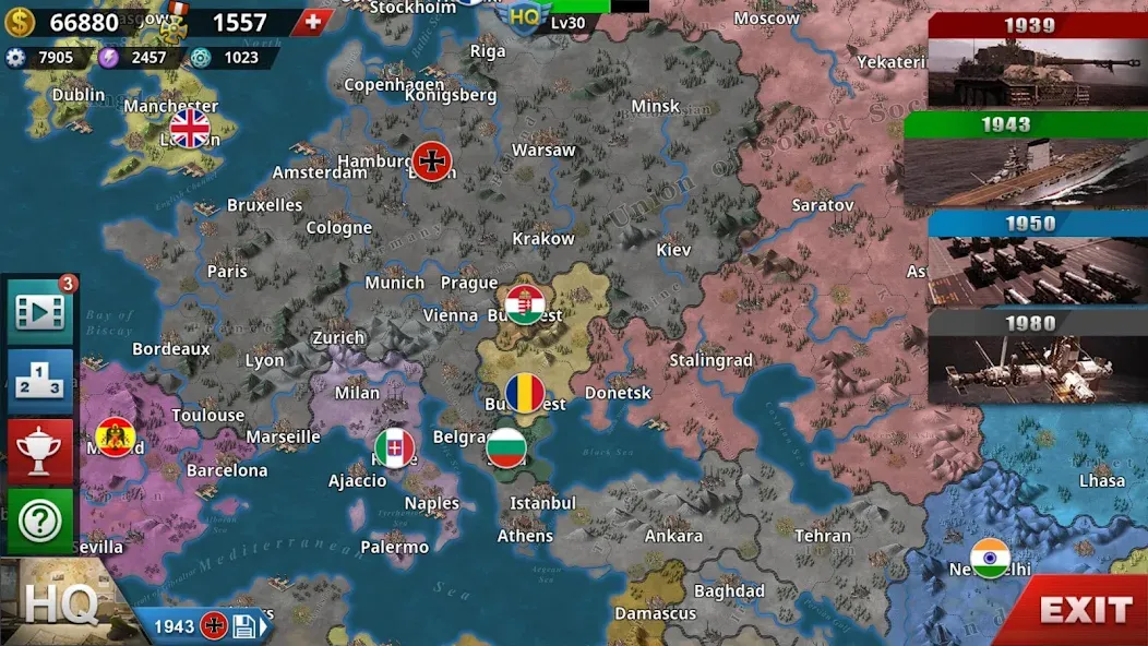 World Conqueror 4-WW2 Strategy [MOD: безлимитные деньги и открыты все уровни] Screenshot 2