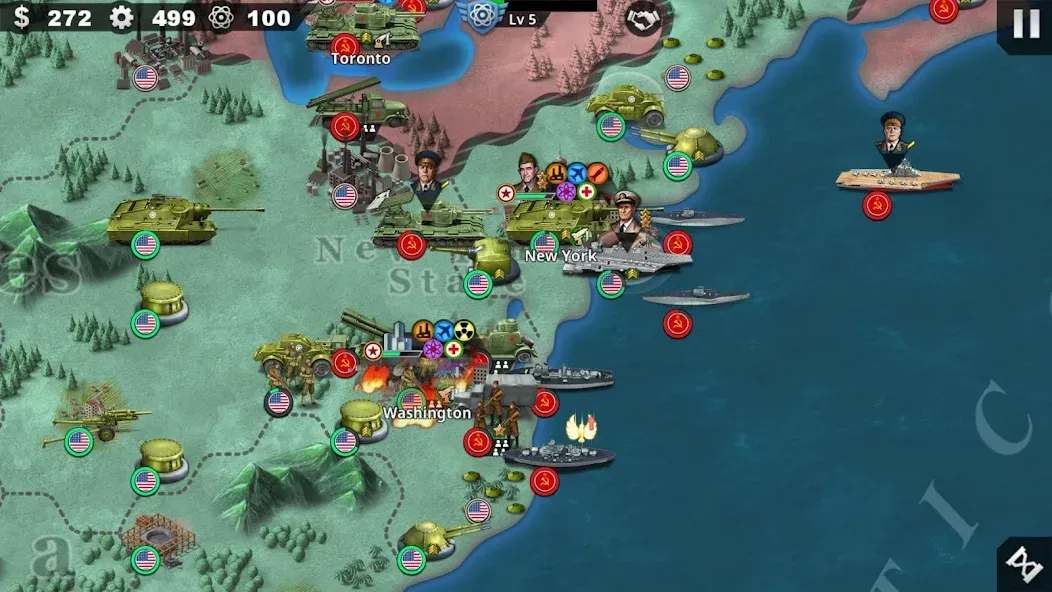 World Conqueror 4-WW2 Strategy [MOD: безлимитные деньги и открыты все уровни] Screenshot 4