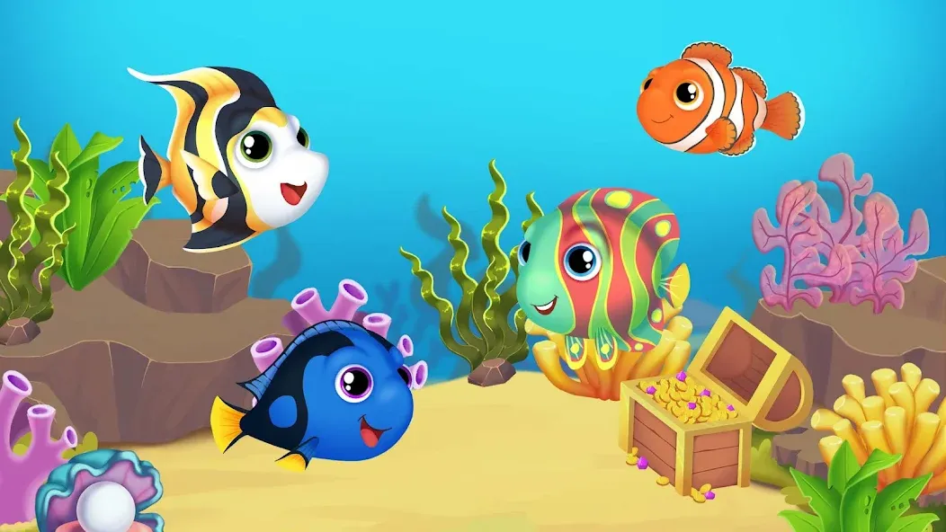 Baby Aquarium - Fish game [MOD: без рекламы и все рыбки открыты] Screenshot 1
