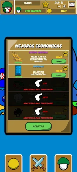 Countryballs Continental War [MOD: безлимитные ресурсы и полная карта] Screenshot 3
