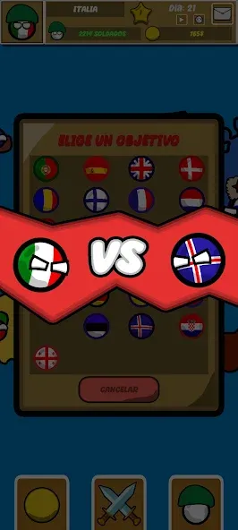 Countryballs Continental War [MOD: безлимитные ресурсы и полная карта] Screenshot 5