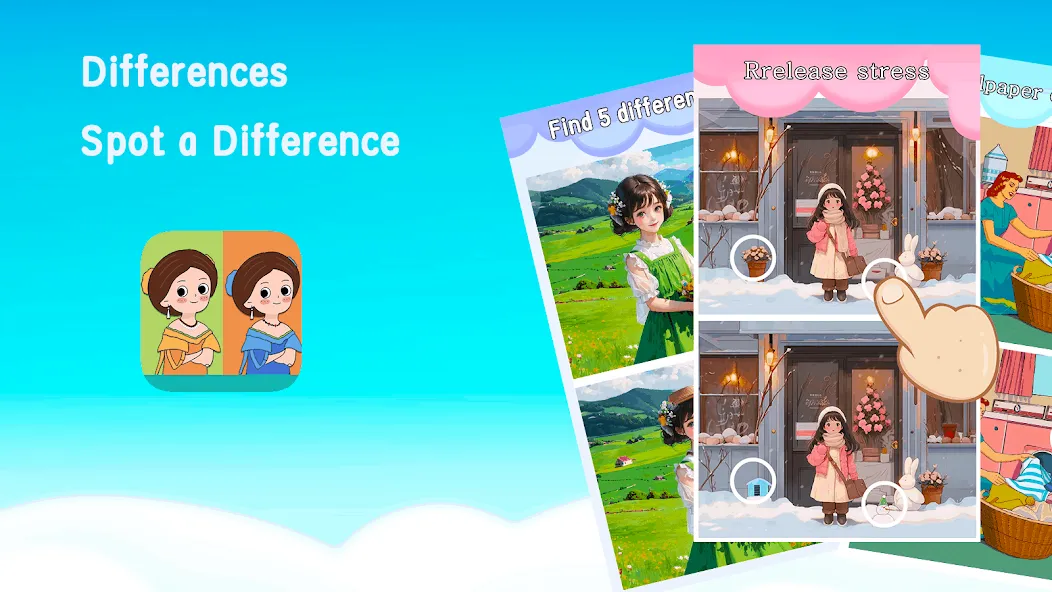 Differences: Spot a Difference [MOD: подсказки без ограничений и все уровни открыты] Screenshot 5