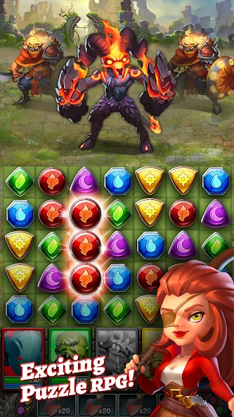 Dragon Strike: Puzzle RPG [MOD: безлимитные ресурсы и усиленные драконы] Screenshot 1