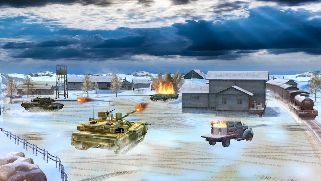Tank Battle Army Games 2023 [MOD: безлимитные деньги и оружие] Screenshot 1