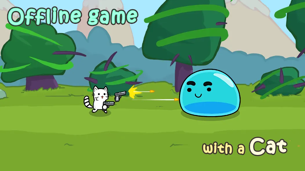 Stickman Cat Gun offline games [MOD: без рекламы и бесконечные патроны] Screenshot 2