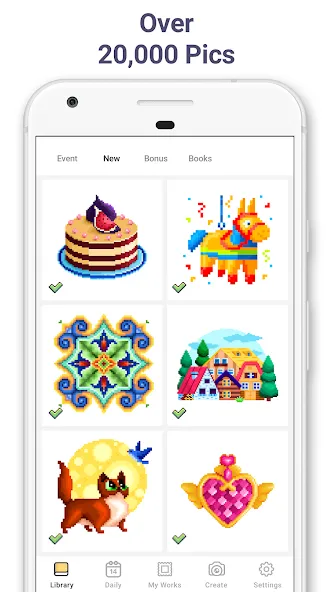 Pixel Art - Color by Number [MOD: разблокированы все пиксельные рисунки] Screenshot 2