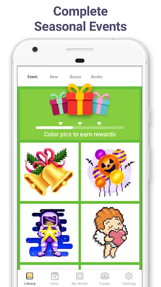 Pixel Art - Color by Number [MOD: разблокированы все пиксельные рисунки] Screenshot 3