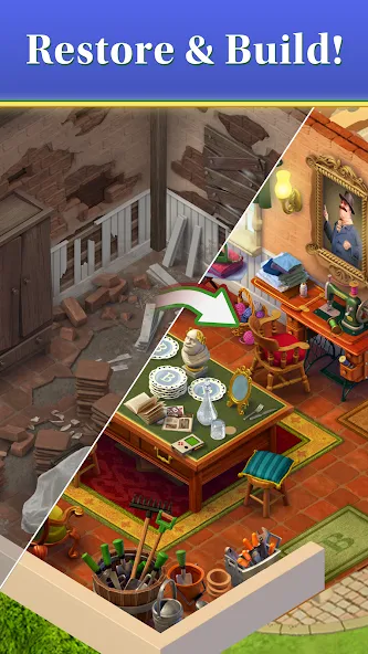 Merge Mansion [MOD: бесконечные монеты и энергия] Screenshot 2