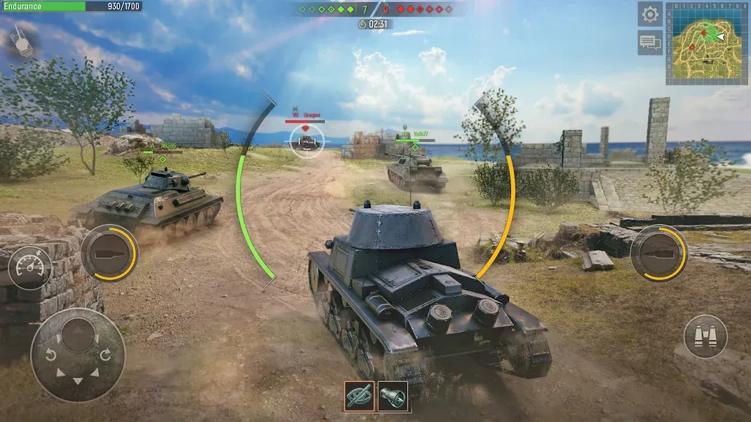 Battle Tanks: Tank Games WW2 [MOD: безлимитные деньги и все танки] Screenshot 2
