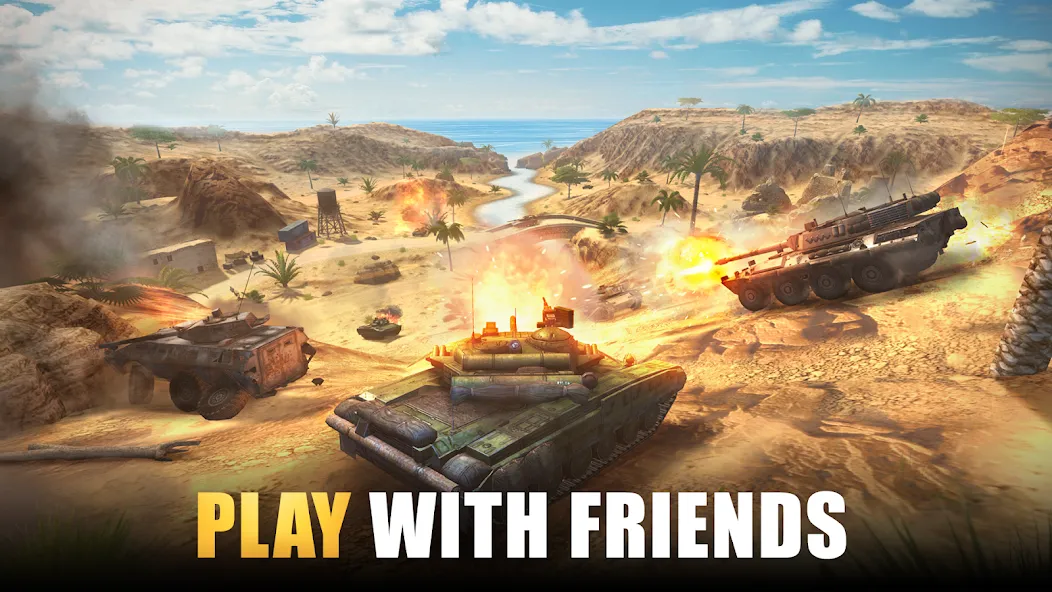 Tank Force: Tank games blitz [MOD: безлимитные деньги и техника] Screenshot 1