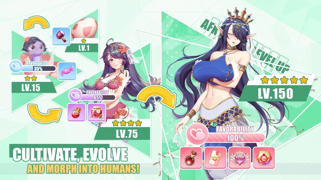 Lost in Paradise:Waifu Connect [MOD: безлимитные ресурсы и алмазы] Screenshot 4