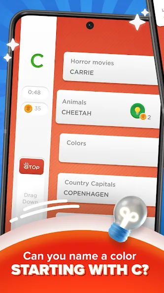 Stop - Categories Word Game [MOD: без рекламы и бесконечные подсказки] Screenshot 3