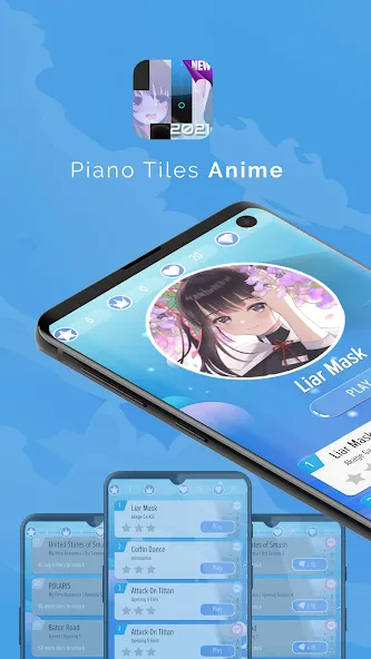 Piano Anime Tiles Music [MOD: без рекламы и открыты все песни] Screenshot 1