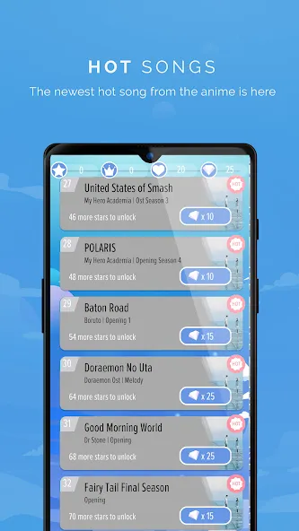 Piano Anime Tiles Music [MOD: без рекламы и открыты все песни] Screenshot 5