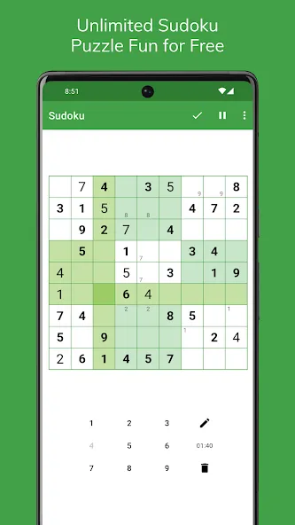 Sudoku [MOD: подсказки и отмена ходов без ограничений] Screenshot 1