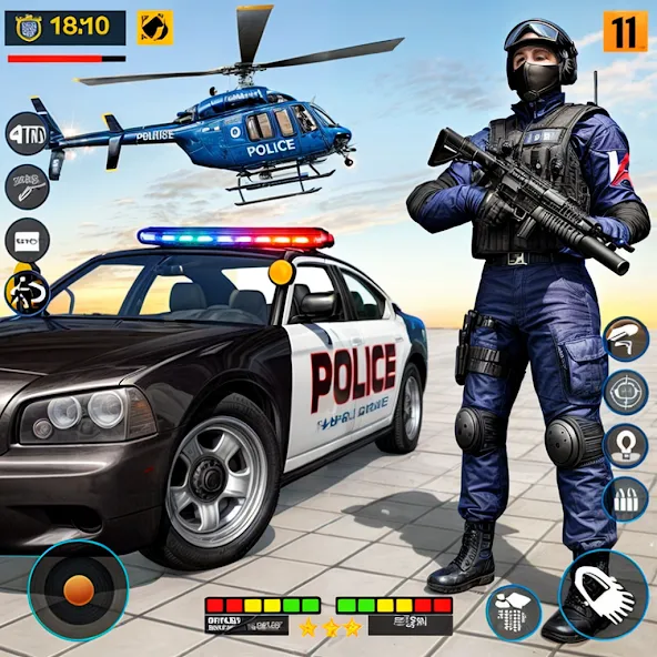 US Police Shooting Crime City [MOD: безлимитные деньги и оружие] Screenshot 1