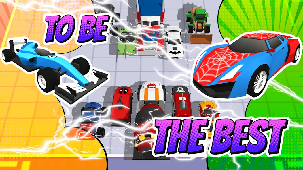 Superhero Car Merge Battle [MOD: много денег и все машины] Screenshot 1