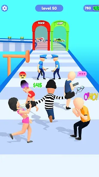 Thief Run Race 3D: Fun Race [MOD: без рекламы и бесконечные монеты] Screenshot 2