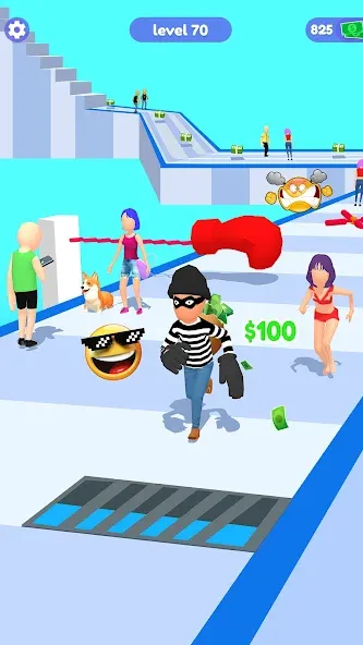 Thief Run Race 3D: Fun Race [MOD: без рекламы и бесконечные монеты] Screenshot 3