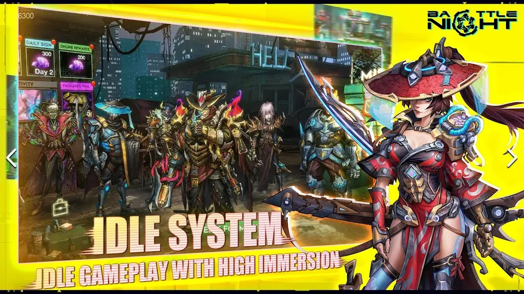 Battle Night: Cyberpunk RPG [MOD: безлимитные ресурсы и усиленные герои] Screenshot 4