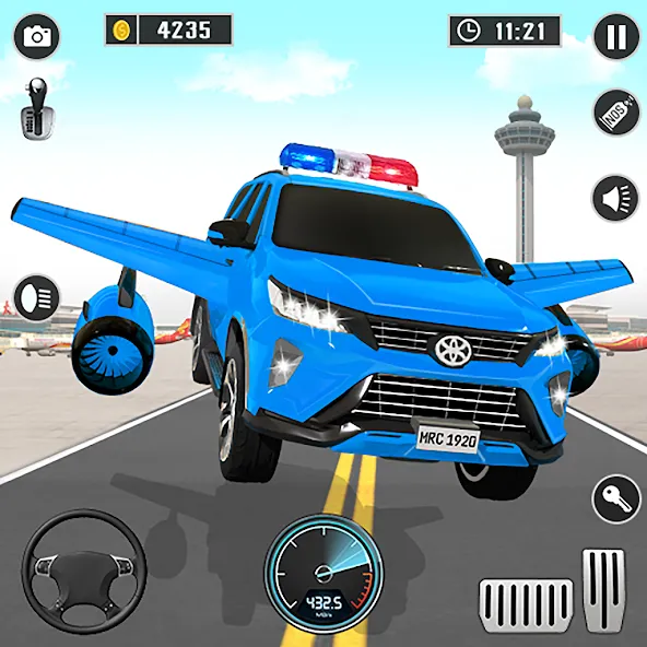 Flying Prado Car Robot Game [MOD: безлимитные деньги и полёт] Screenshot 1