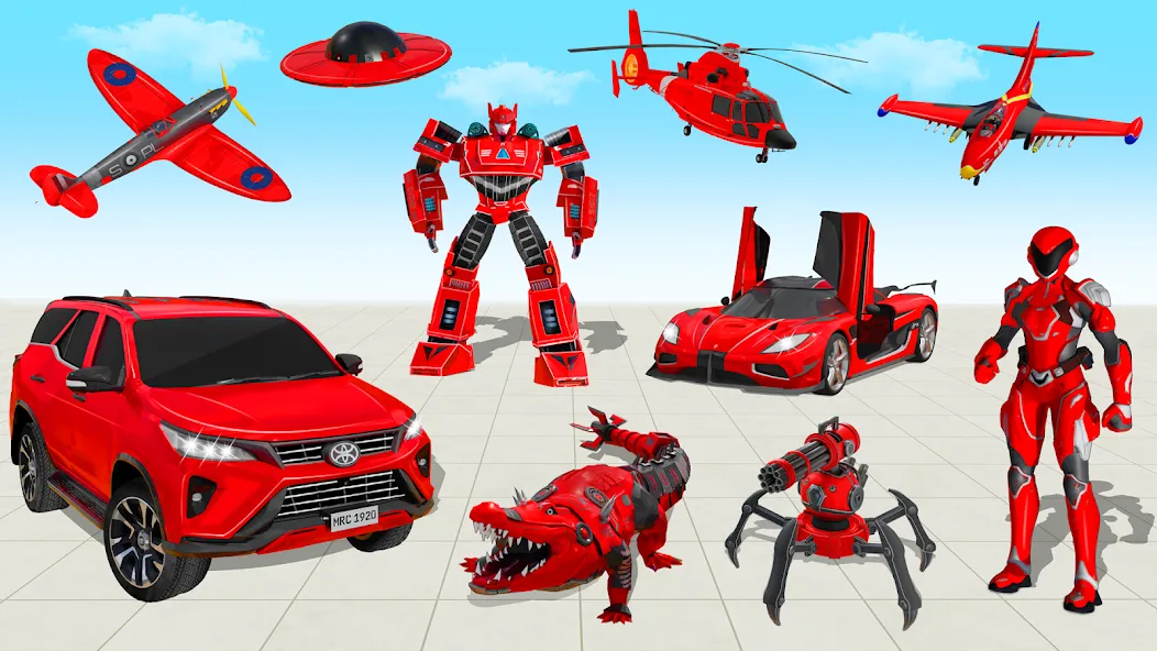 Flying Prado Car Robot Game [MOD: безлимитные деньги и полёт] Screenshot 5