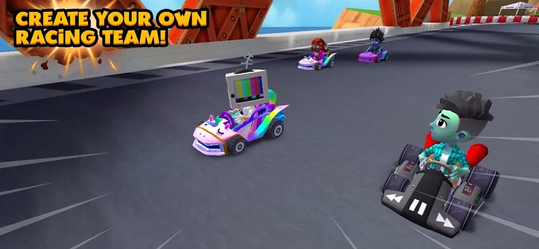 Boom Karts Multiplayer Racing [MOD: безлимитные деньги и все машины открыты] Screenshot 3
