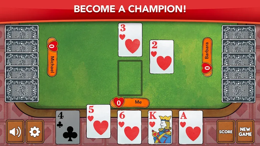 Hearts - Card Game Classic [MOD: без рекламы и открыты все уровни] Screenshot 2
