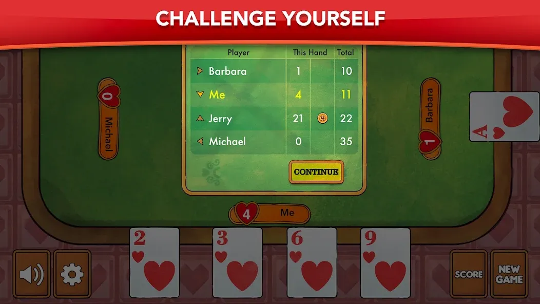 Hearts - Card Game Classic [MOD: без рекламы и открыты все уровни] Screenshot 4