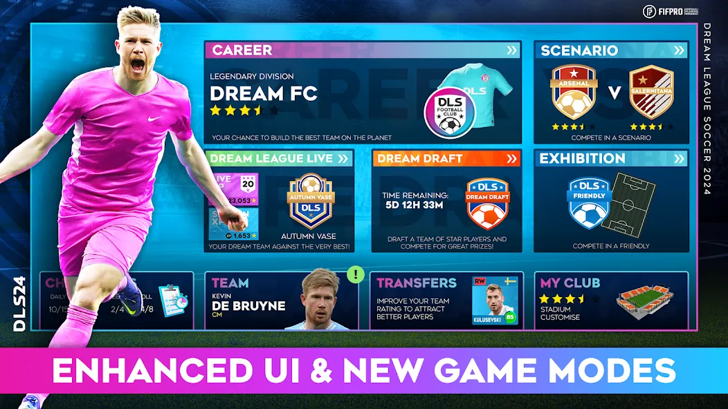 Dream League Soccer 2024 [MOD: безлимитные деньги и все команды открыты] Screenshot 1