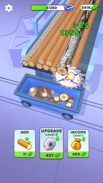 Idle Cutter: Wood Slice [MOD: много денег и все уровни открыты] Screenshot 1