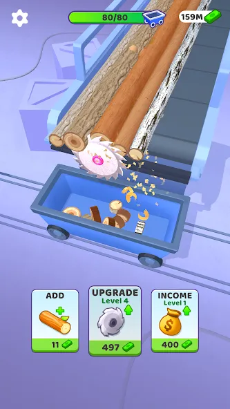 Idle Cutter: Wood Slice [MOD: много денег и все уровни открыты] Screenshot 2