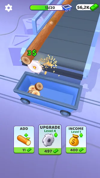 Idle Cutter: Wood Slice [MOD: много денег и все уровни открыты] Screenshot 3