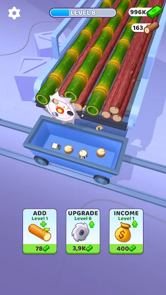Idle Cutter: Wood Slice [MOD: много денег и все уровни открыты] Screenshot 5
