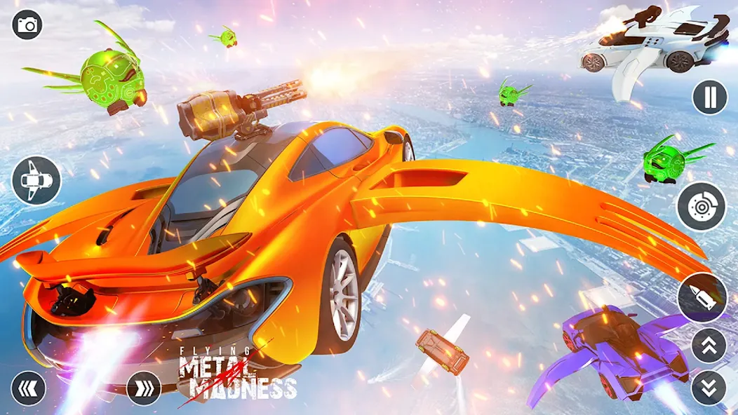 Flying Car Robot Shooting Game [MOD: безлимитные деньги и оружие] Screenshot 3