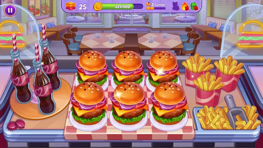 Cooking Crush - Cooking Game [MOD: безлимитные монеты и энергия] Screenshot 1