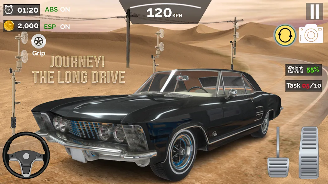 Long Road Trip Games Car Drive [MOD: безлимитное топливо и быстрые машины] Screenshot 2