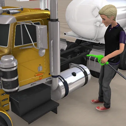 Euro Truck Gas Station Games [MOD: безлимитное топливо и все грузовики] Screenshot 1