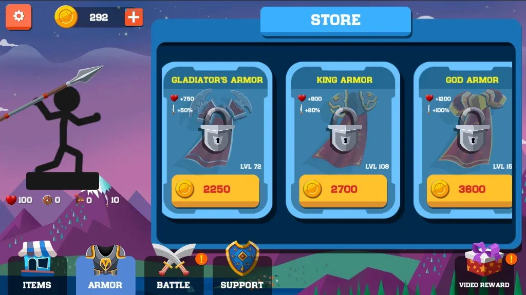 Spear war with Stickman [MOD: безлимитные монеты и усиленное оружие] Screenshot 3