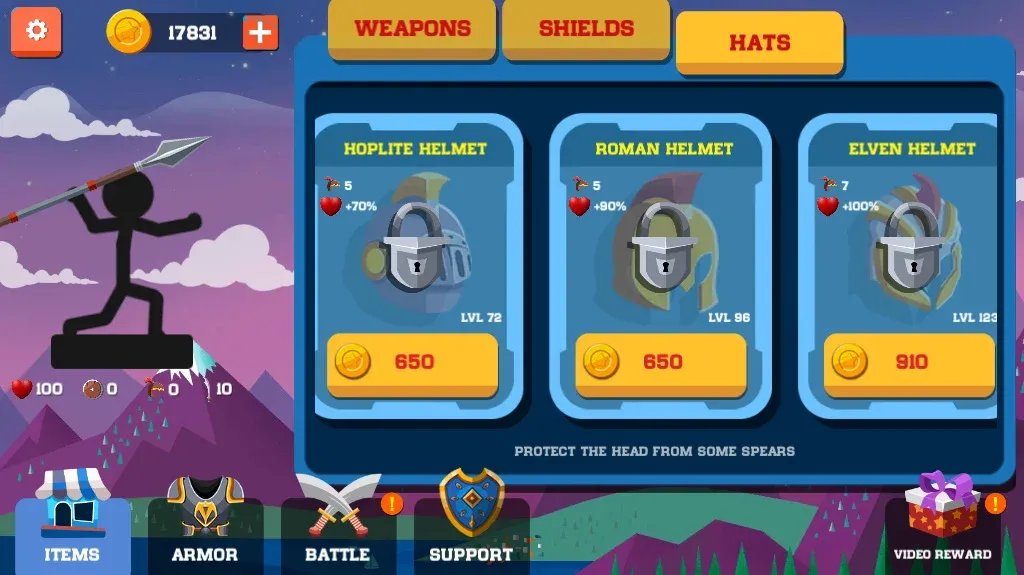 Spear war with Stickman [MOD: безлимитные монеты и усиленное оружие] Screenshot 5