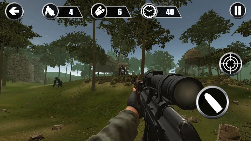 Gorilla Hunter: Hunting games [MOD: безлимитные патроны и мощное оружие] Screenshot 2
